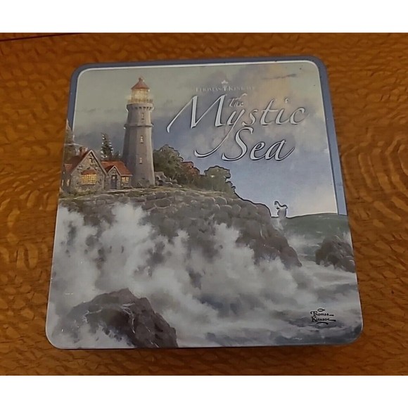 Thomas Kinkade CD DVD Set Mystic Sea Gift Tin Postcards - Picture 1 of 9